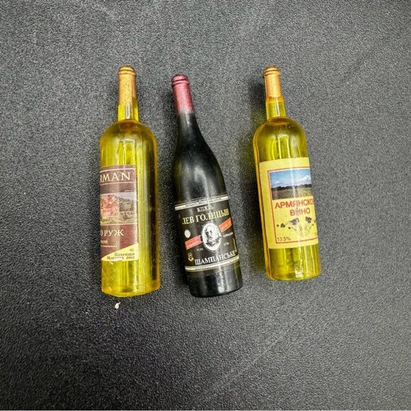 Miniature Dollhouse 3 Wine Bottle Decor - Picture 2 of 16